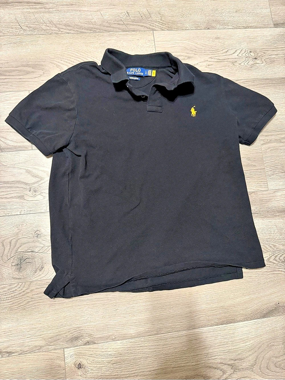 Polo Ralph Lauren Custom Slim Fit Mesh Polo Shirt Black Large
